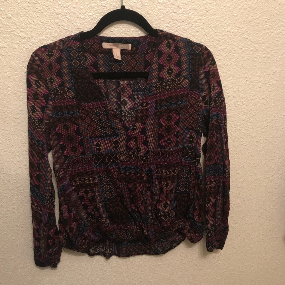Geo tribal boho print blouse
